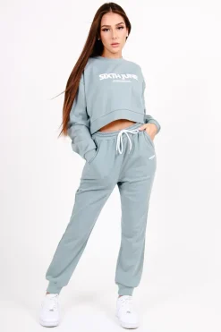 Sweatshirt Court Logo Imprime Vert
