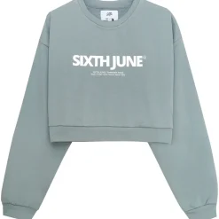 Sweatshirt Court Logo Imprime Vert