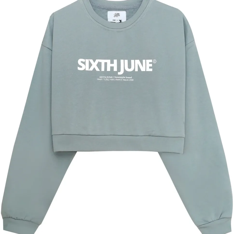 Sweatshirt Court Logo Imprime Vert
