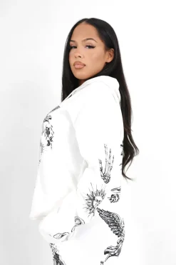 Sweatshirt Imprime Tarot Blanc