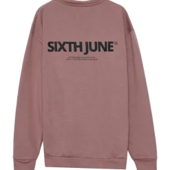 Sweatshirt Logo Coton Rose Fonce