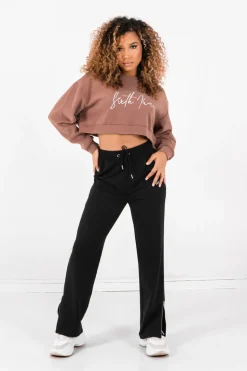 Sweatshirt Signature Molletonnee Beige Fonce