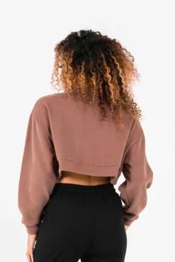 Sweatshirt Signature Molletonnee Beige Fonce