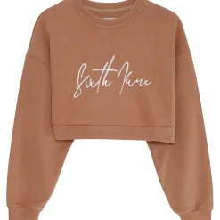 Sweatshirt Signature Molletonnee Beige Fonce
