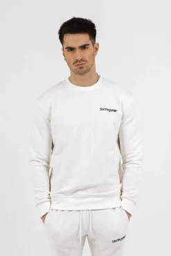 Sweatshirt Soft Logo Brode Blanc