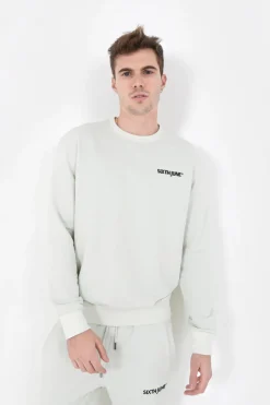 Sweatshirt Soft Logo Brode Vert Clair