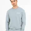 Sweatshirt Soft Logo Brode Bleu Clair