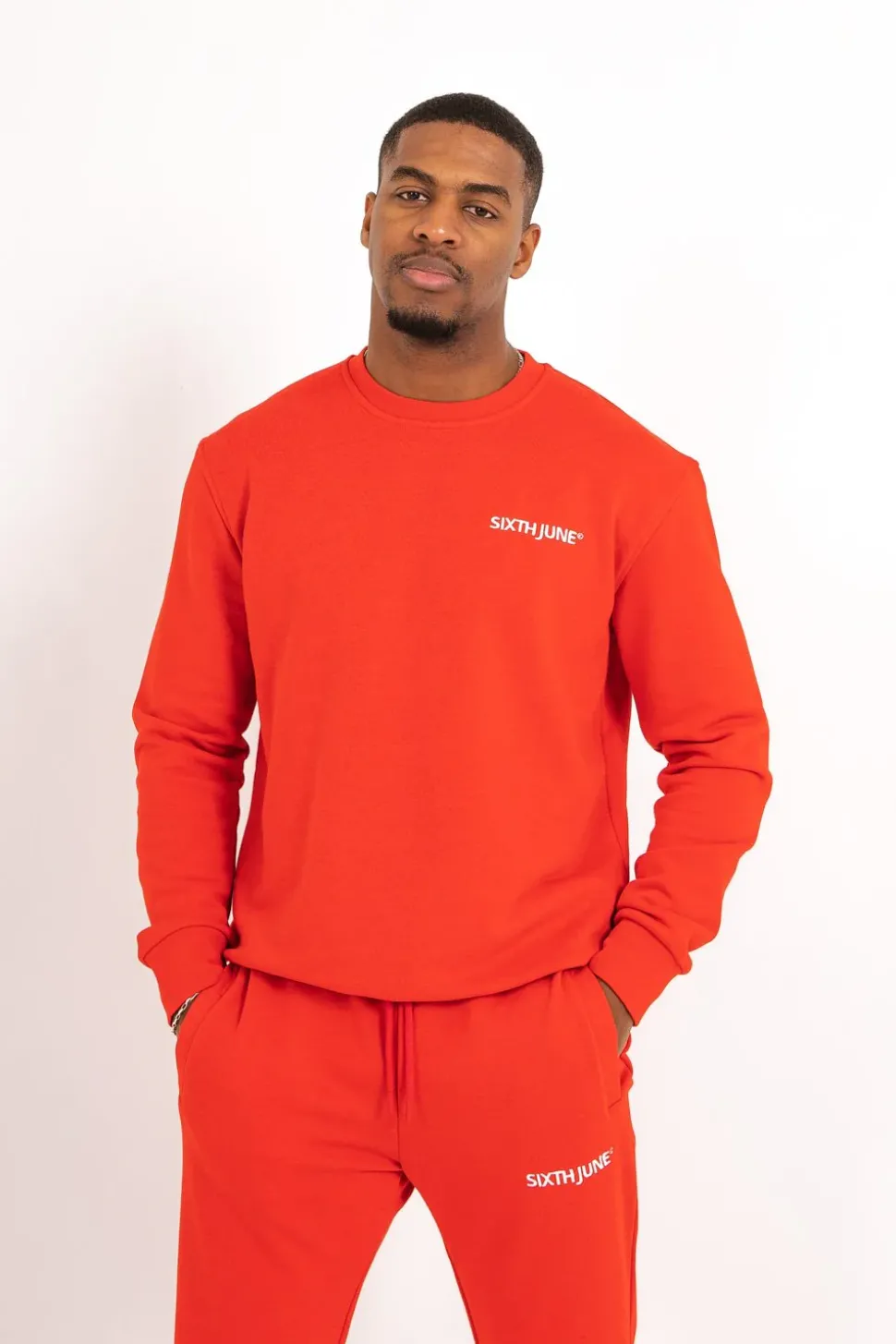 Sweatshirt Soft Logo Brode Rouge