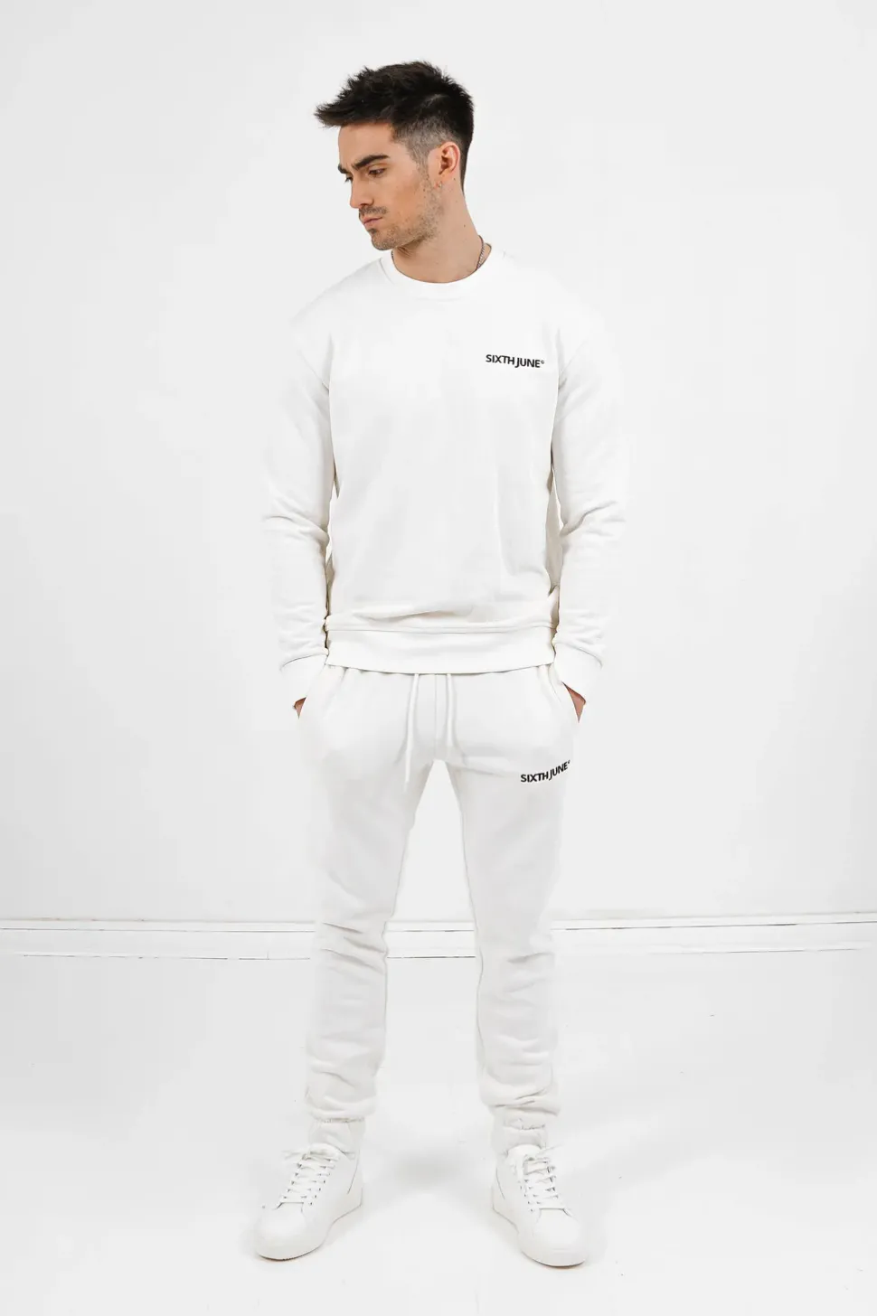 Sweatshirt Soft Logo Brode Blanc