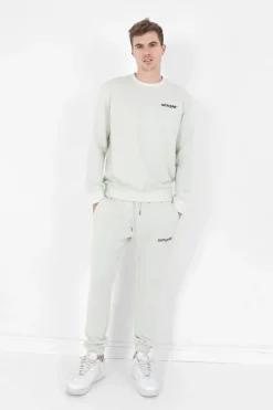 Sweatshirt Soft Logo Brode Vert Clair