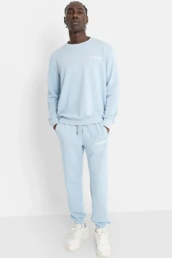 Sweatshirt Soft Logo Brode Bleu
