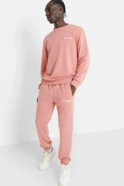 Sweatshirt Soft Logo Brode Rose Clair