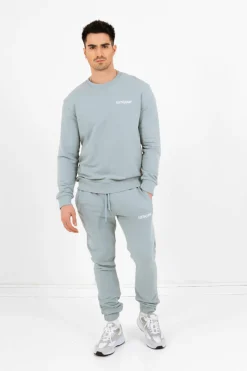Sweatshirt Soft Logo Brode Bleu Clair