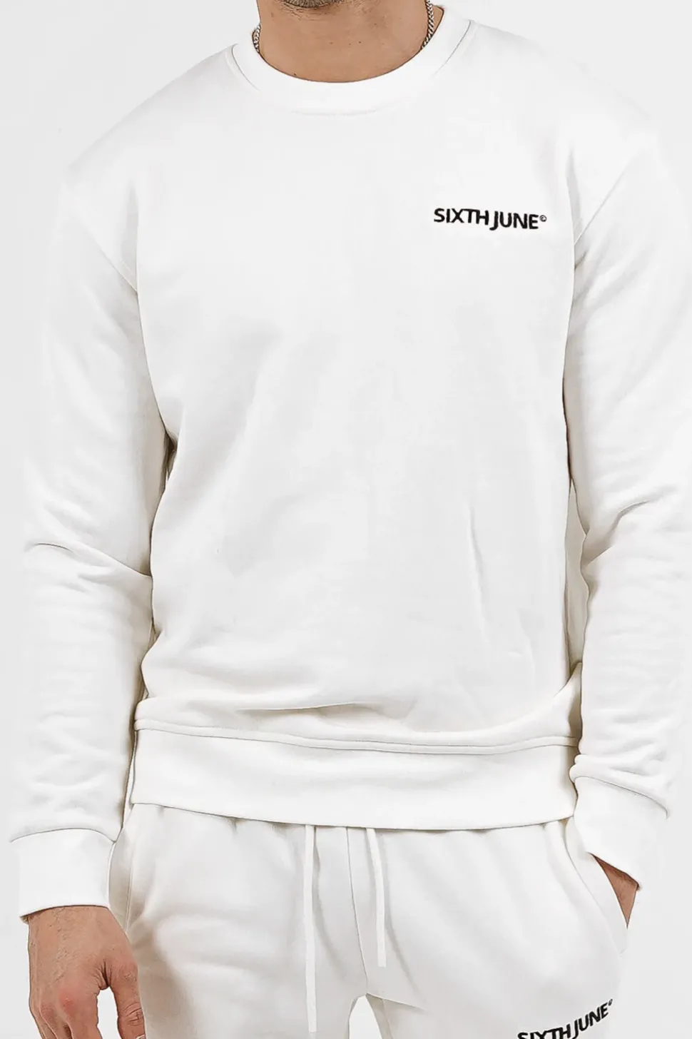 Sweatshirt Soft Logo Brode Blanc