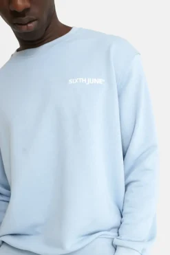 Sweatshirt Soft Logo Brode Bleu