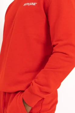 Sweatshirt Soft Logo Brode Rouge