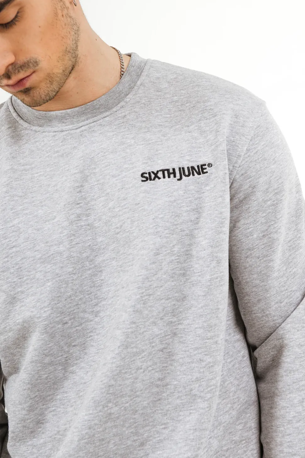 Sweatshirt Soft Logo Brode Gris