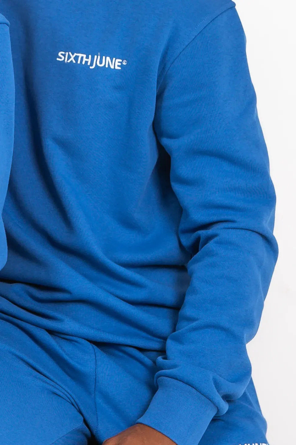 Sweatshirt Soft Logo Brode Bleu Fonce