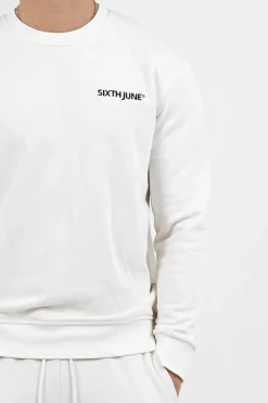 Sweatshirt Soft Logo Brode Blanc