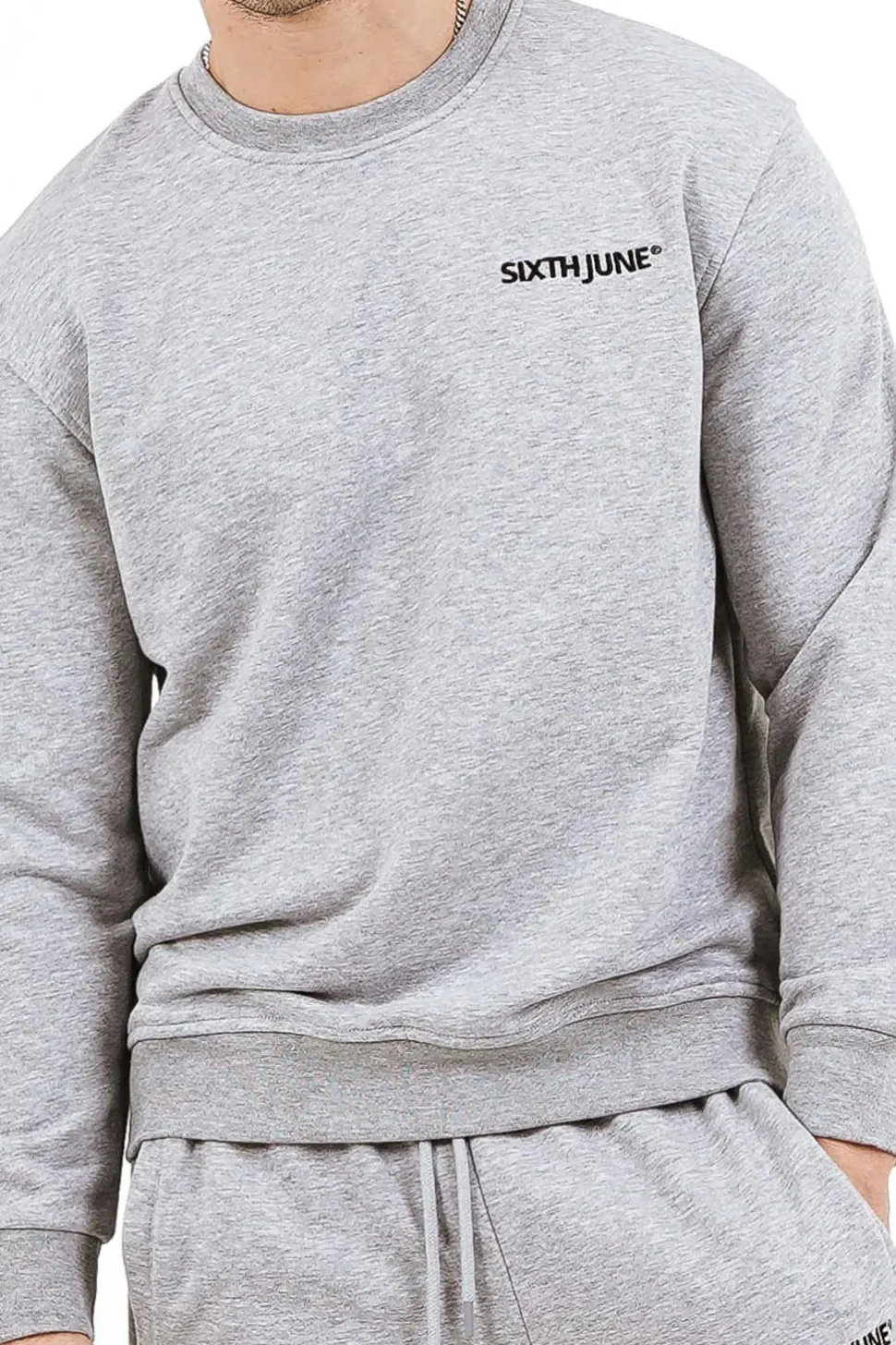Sweatshirt Soft Logo Brode Gris