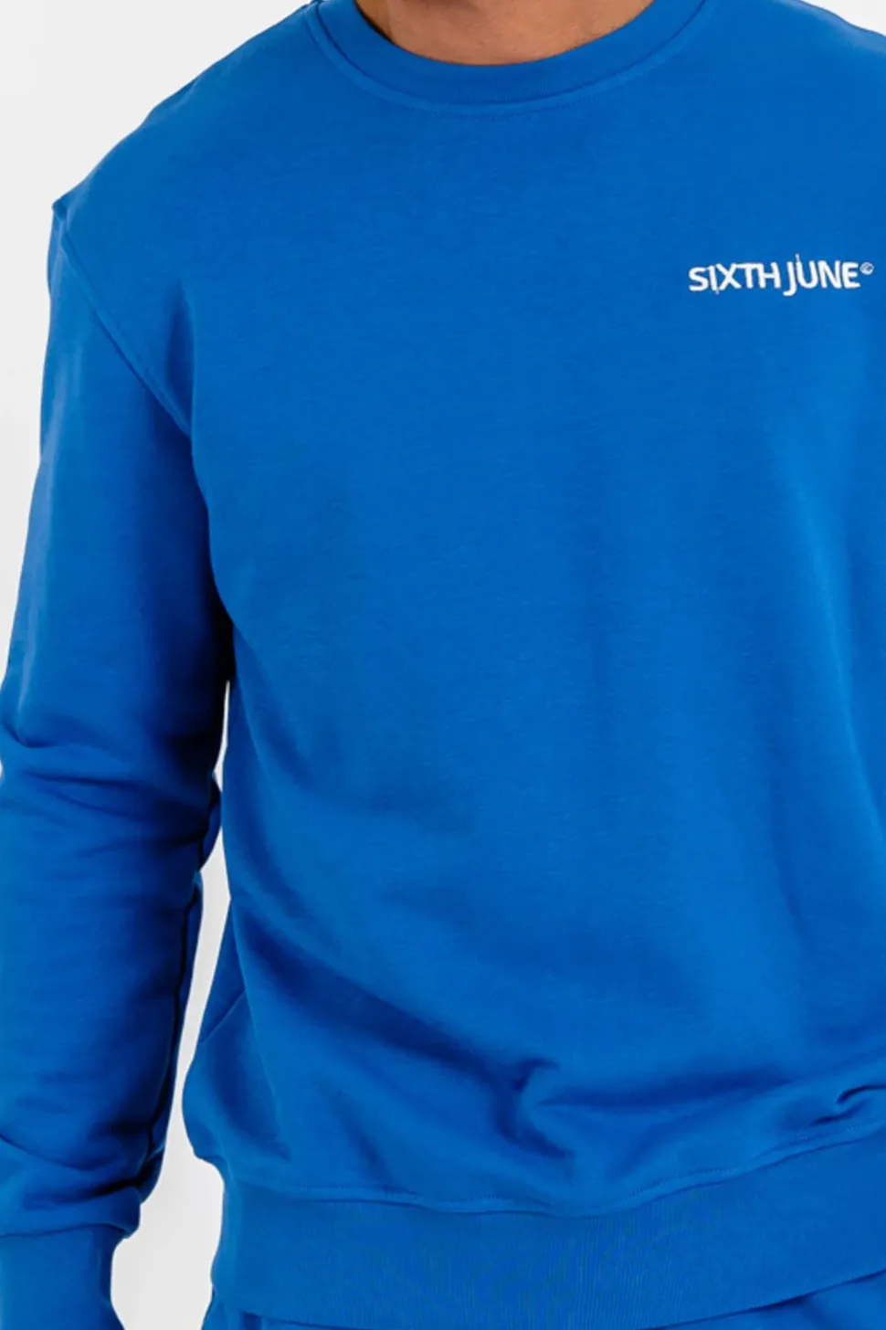 Sweatshirt Soft Logo Brode Bleu Fonce