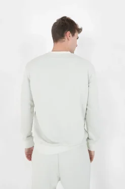 Sweatshirt Soft Logo Brode Vert Clair