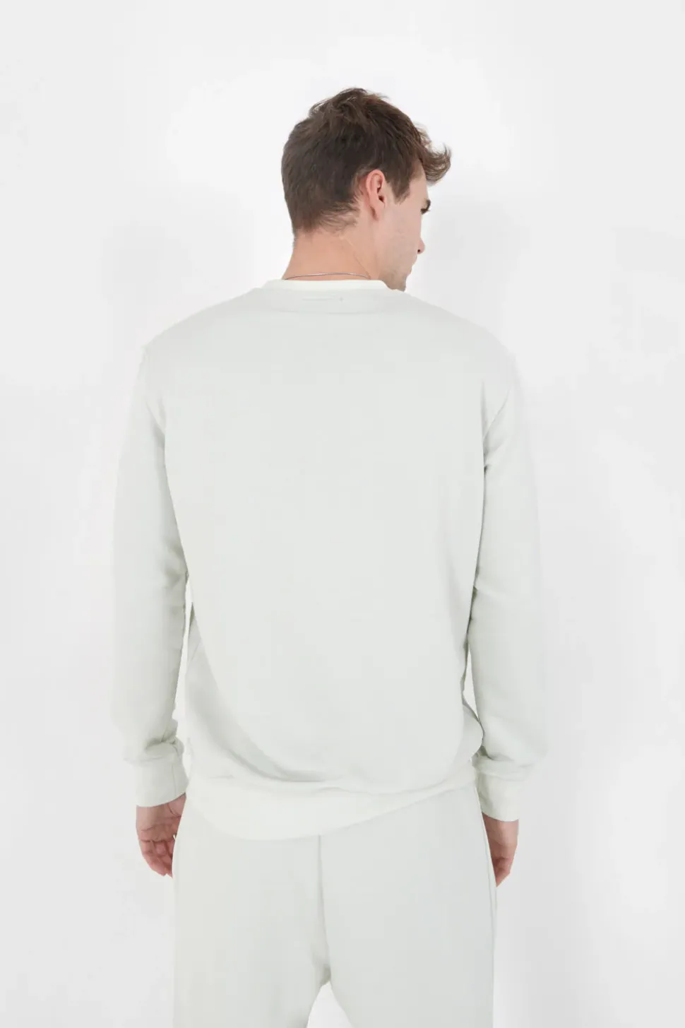 Sweatshirt Soft Logo Brode Vert Clair