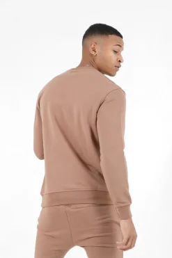 Sweatshirt Soft Logo Brode Marron Clair