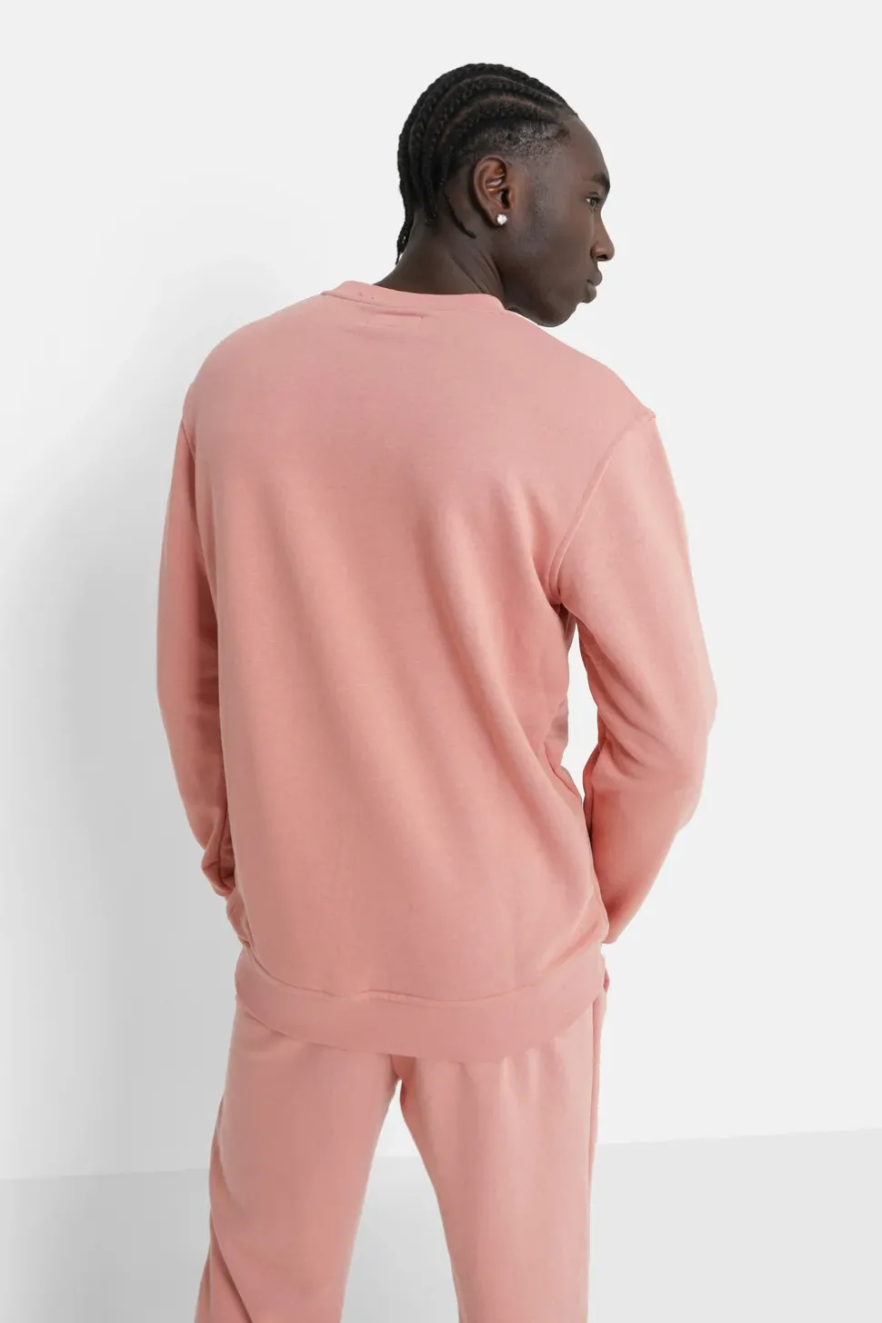 Sweatshirt Soft Logo Brode Rose Clair
