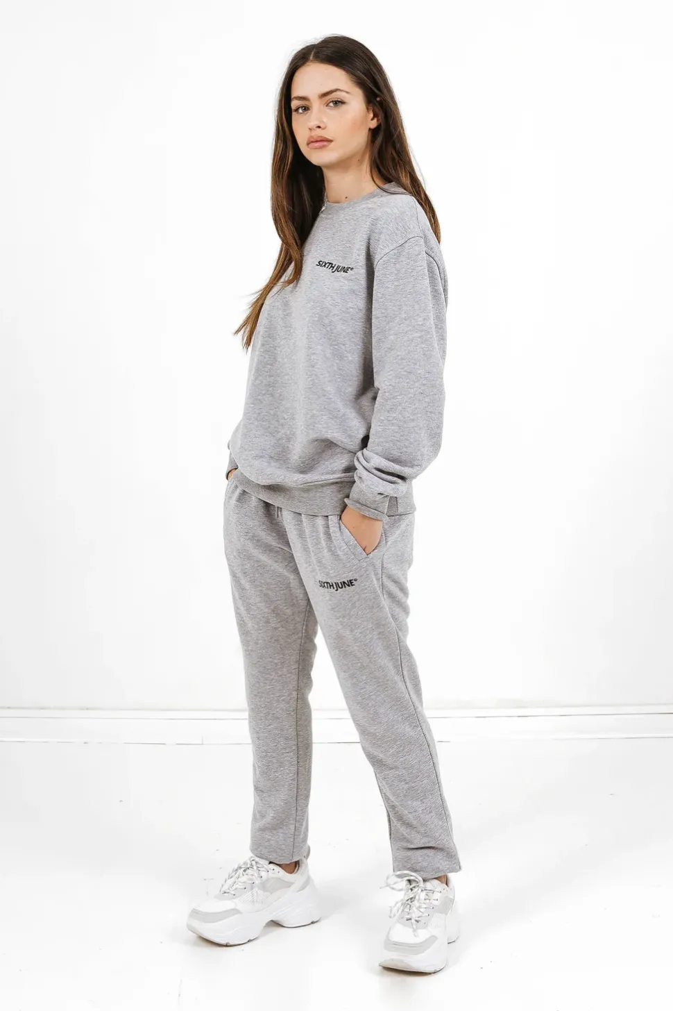 Sweatshirt Soft Logo Brode Gris