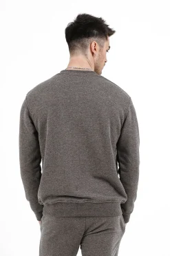 Sweatshirt Soft Logo Brode Gris Fonce