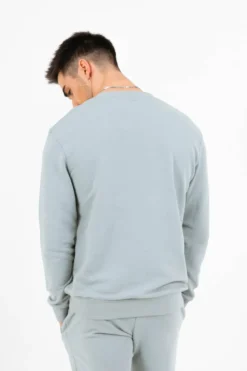 Sweatshirt Soft Logo Brode Bleu Clair