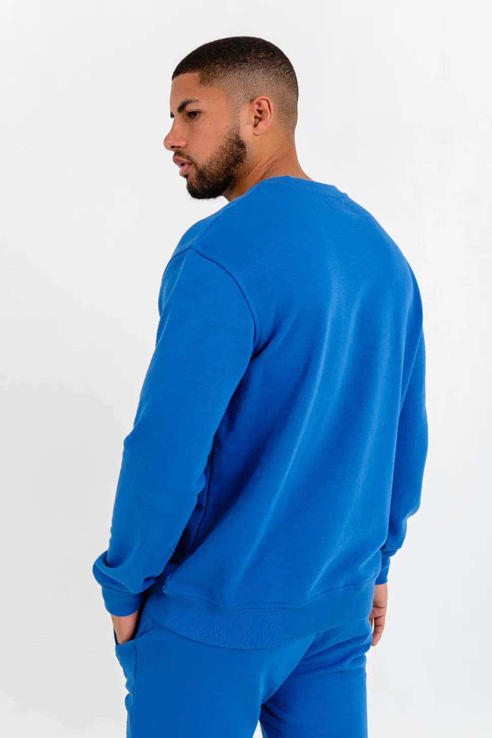 Sweatshirt Soft Logo Brode Bleu Fonce