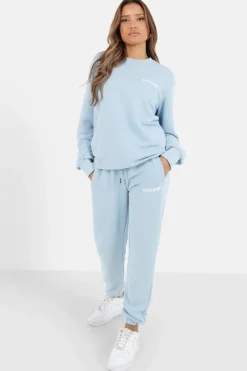 Sweatshirt Soft Logo Brode Bleu
