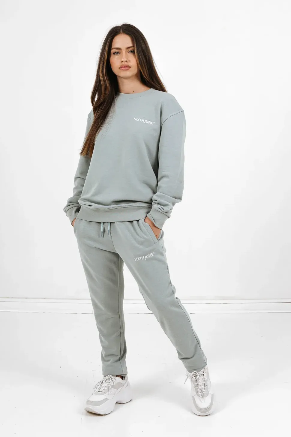 Sweatshirt Soft Logo Brode Bleu Clair