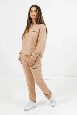Sweatshirt Soft Logo Brode Beige Clair