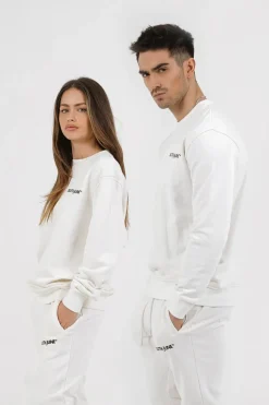 Sweatshirt Soft Logo Brode Blanc