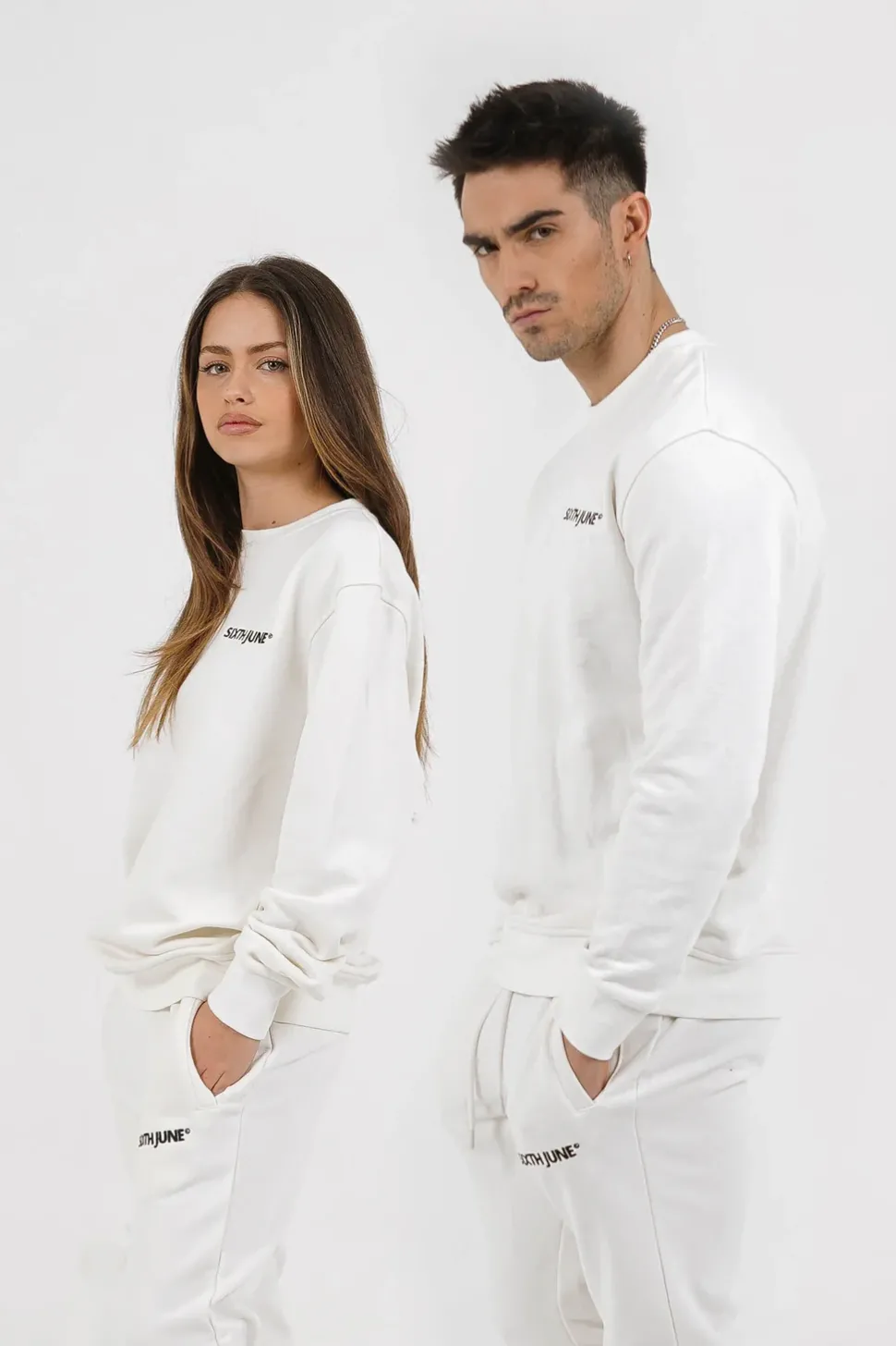 Sweatshirt Soft Logo Brode Blanc