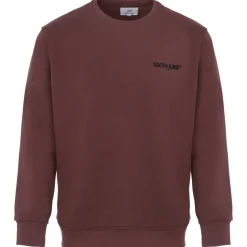 Sweatshirt Soft Logo Brode Marron Fonce