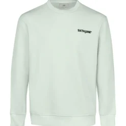 Sweatshirt Soft Logo Brode Vert Clair