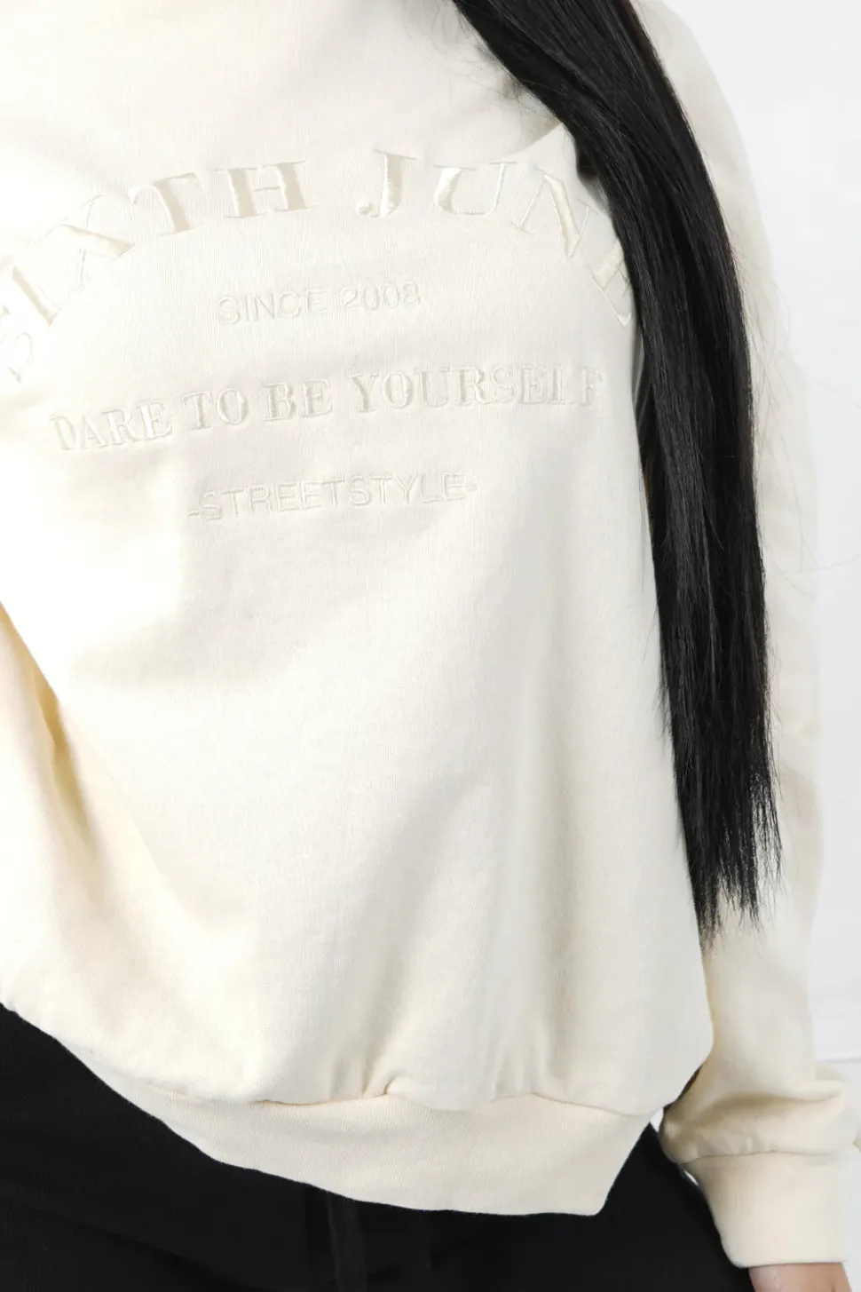Sweatshirt Ton Sur Ton Jaune Clair