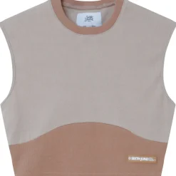 Top Bicolor Cotele Beige Clair