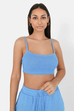 Top Bretelles Bijou Cotele Bleu