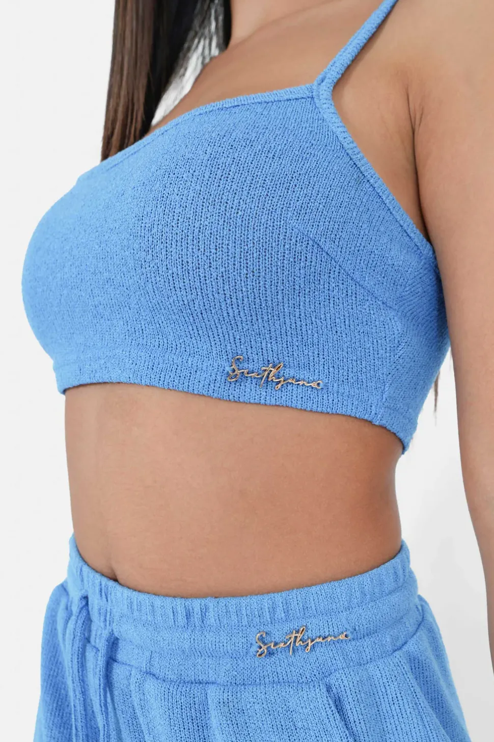 Top Bretelles Bijou Cotele Bleu