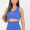 Top Col V Court Cotele Bleu Fonce