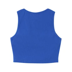 Top Col V Court Cotele Bleu Fonce