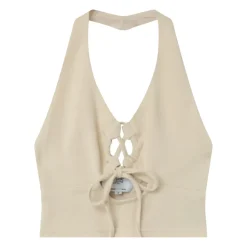 Top Cordons Dos Nu Beige
