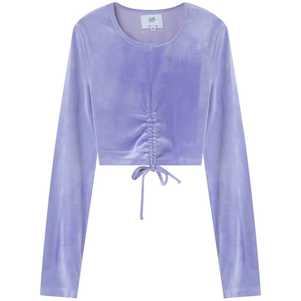 Top Cordons Velours Cotele Violet