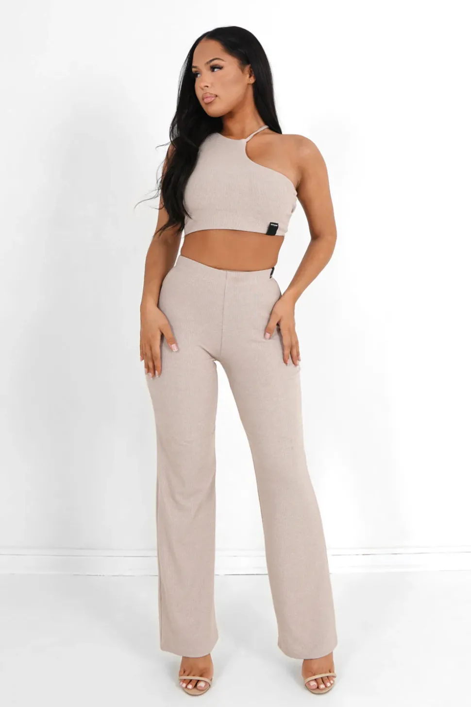 Top Cotele Asymetrique Beige