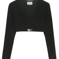 Top Cotele Manches Longues Noir